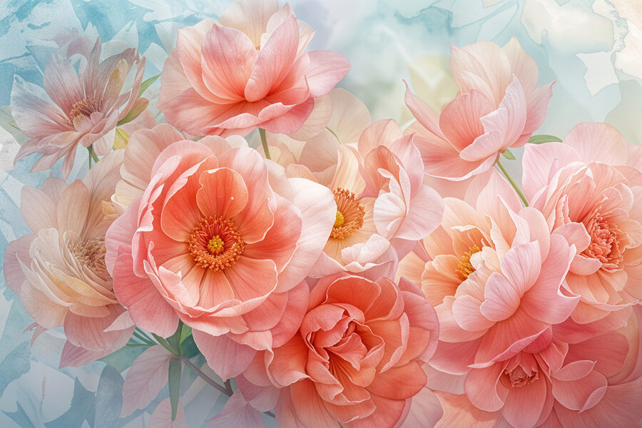 Gruppe von rosa Blumen Gruppe von rosa Blumen