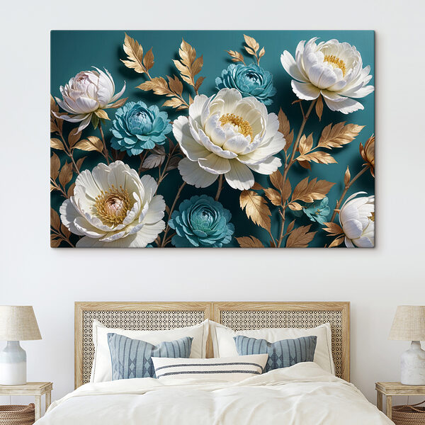 Wandbilder Gruppe von weißen und blauen Blumen (Artikelnummer: s40036) Wandbilder Wandbilder Gruppe von weißen und blauen Blumen (Artikelnummer: s40036)