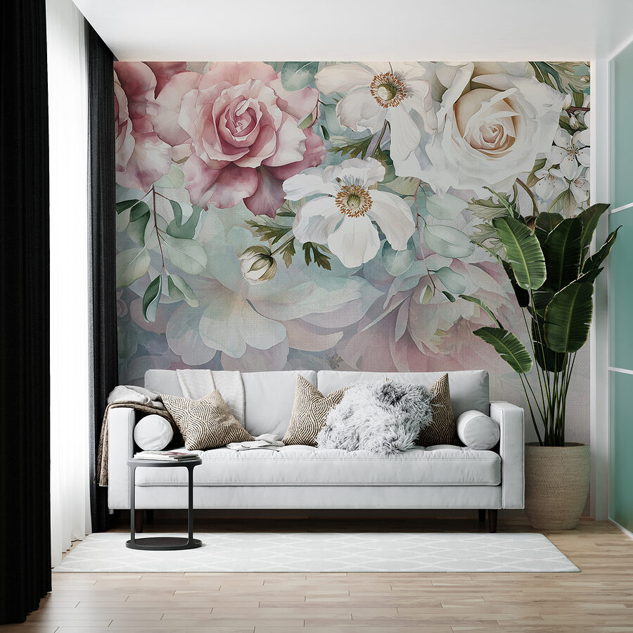 Malerei von Blumen auf einer Fläche