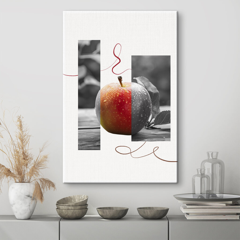 Red and grey apple Red and grey apple
