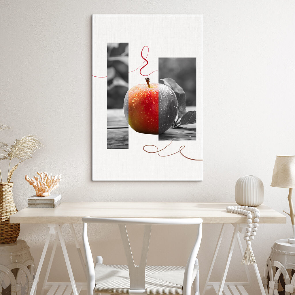 Red and grey apple Red and grey apple