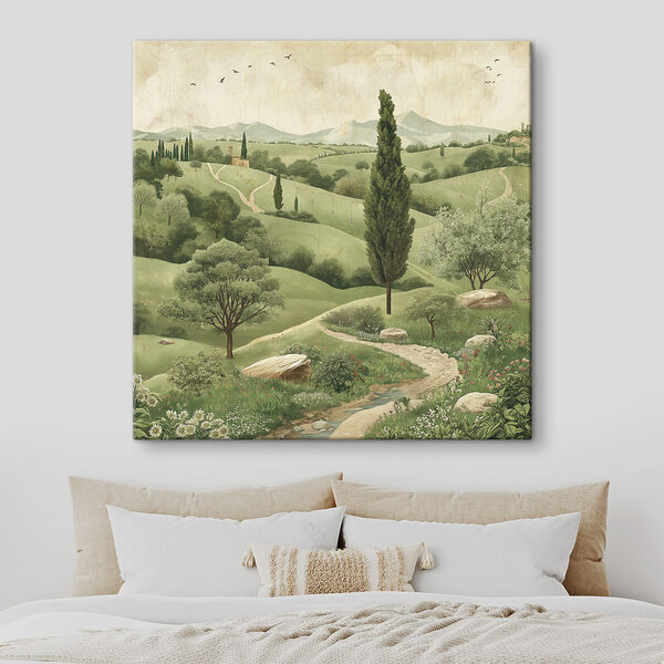 Landschaft mit Bäumen und einer Straße Landschaft mit Bäumen und einer Straße