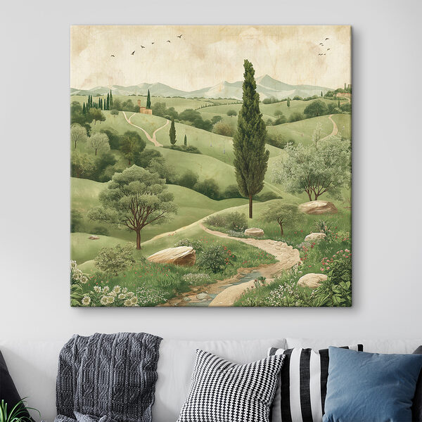 Landschaft mit Bäumen und einer Straße Landschaft mit Bäumen und einer Straße