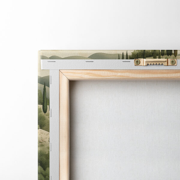 Painting of a landscape with houses and trees Painting of a landscape with houses and trees