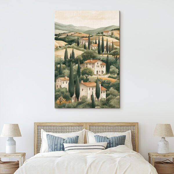 Landscape with houses and trees Landscape with houses and trees