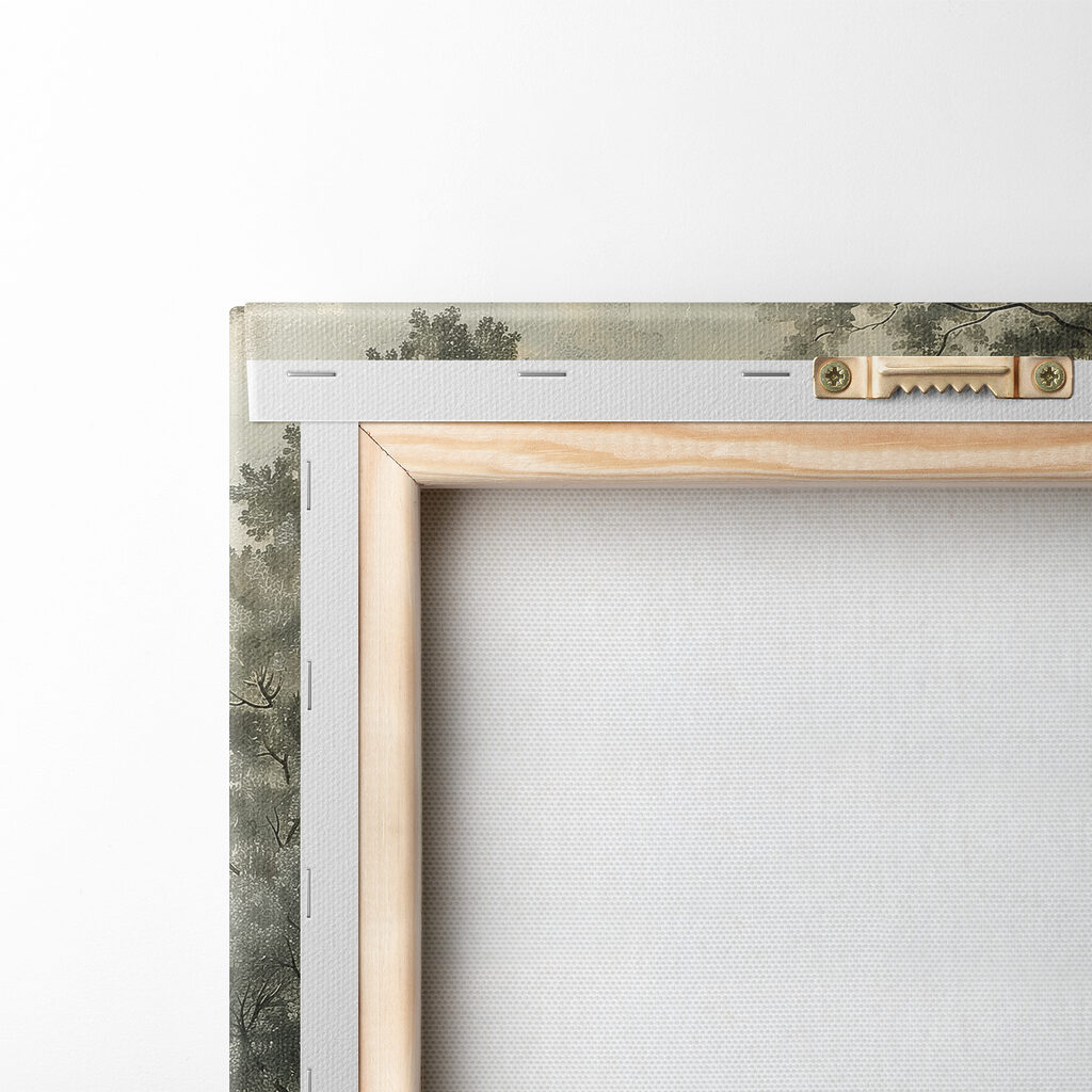 Painting of a landscape with trees and hills Painting of a landscape with trees and hills