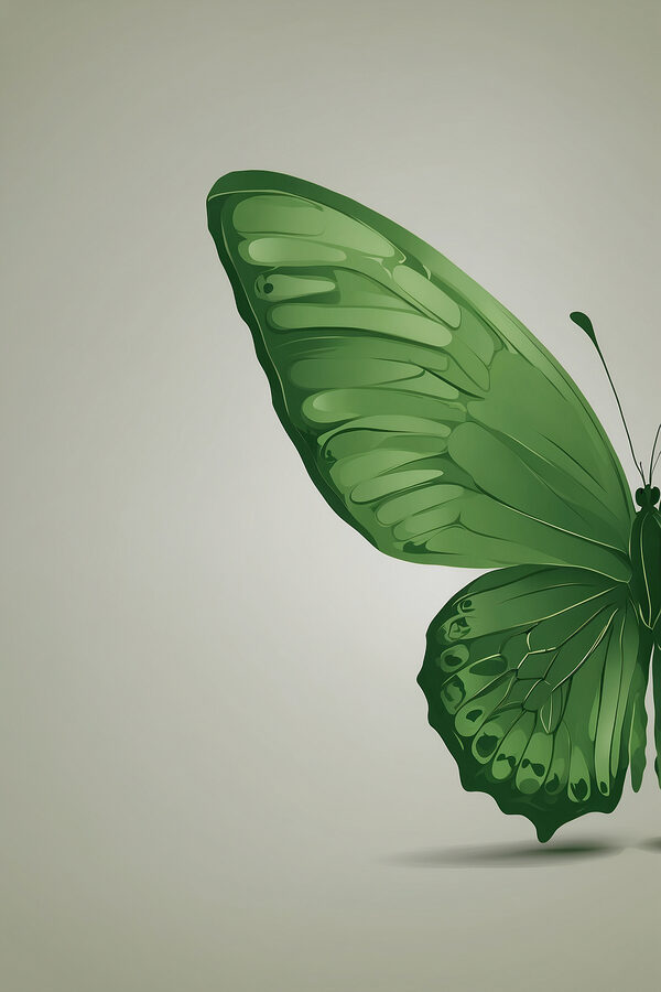 Grüner Schmetterling mit Flügeln Grüner Schmetterling mit Flügeln