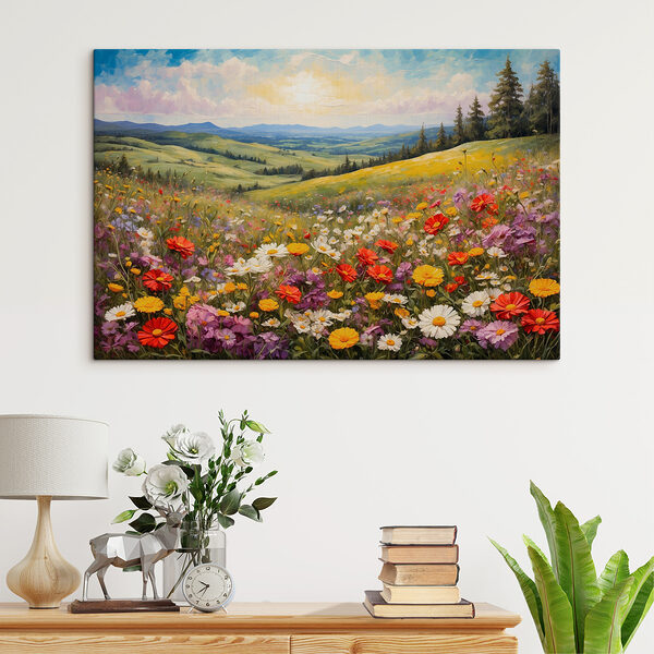 Ein Feld voller bunter Blumen Ein Feld voller bunter Blumen