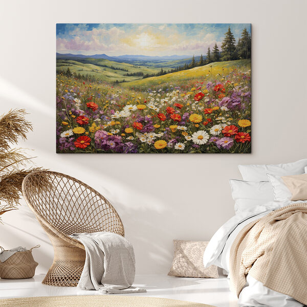 Ein Feld voller bunter Blumen Ein Feld voller bunter Blumen