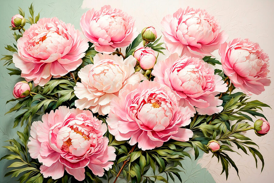 Gruppe von rosa Blumen