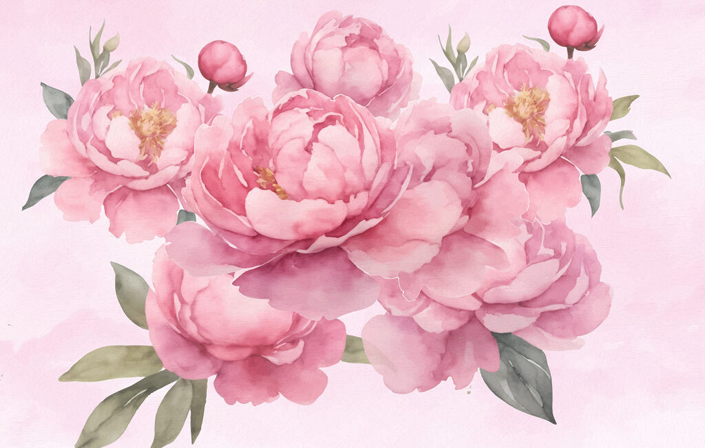 Gruppe von rosa Blumen Gruppe von rosa Blumen