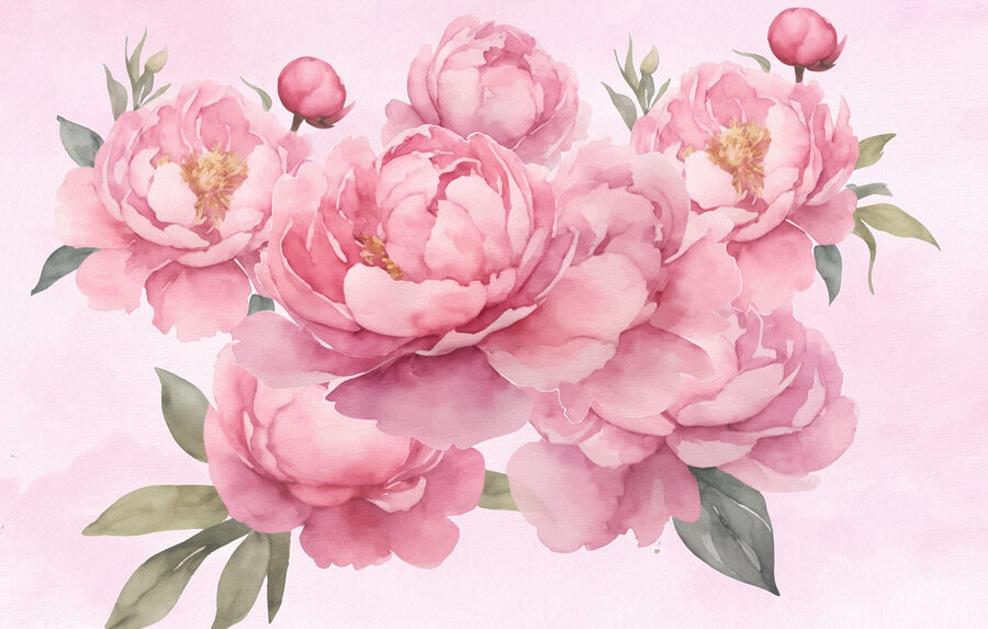 Gruppe von rosa Blumen Gruppe von rosa Blumen