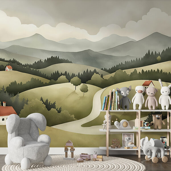 Landschaft mit Häusern und Bäumen Landschaft mit Häusern und Bäumen