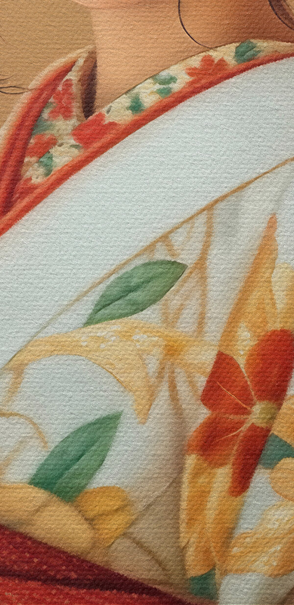 Woman holding flowers in her hair