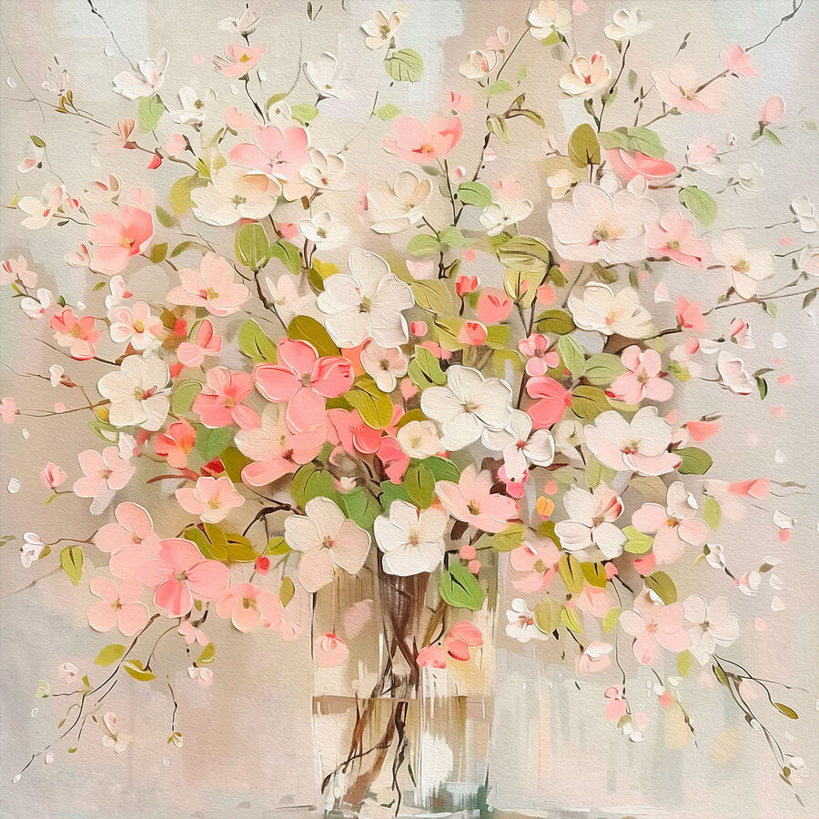 Gemälde von Blumen in einer Vase