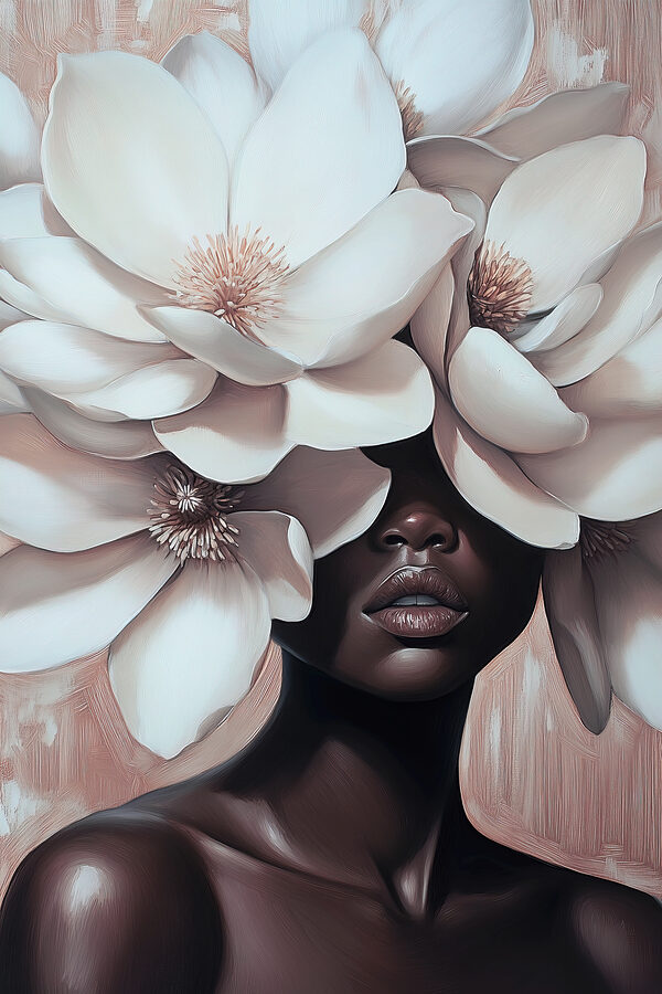 Woman with flowers in her hair Woman with flowers in her hair