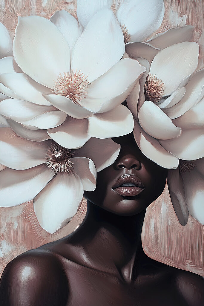 Woman with flowers in her hair Woman with flowers in her hair