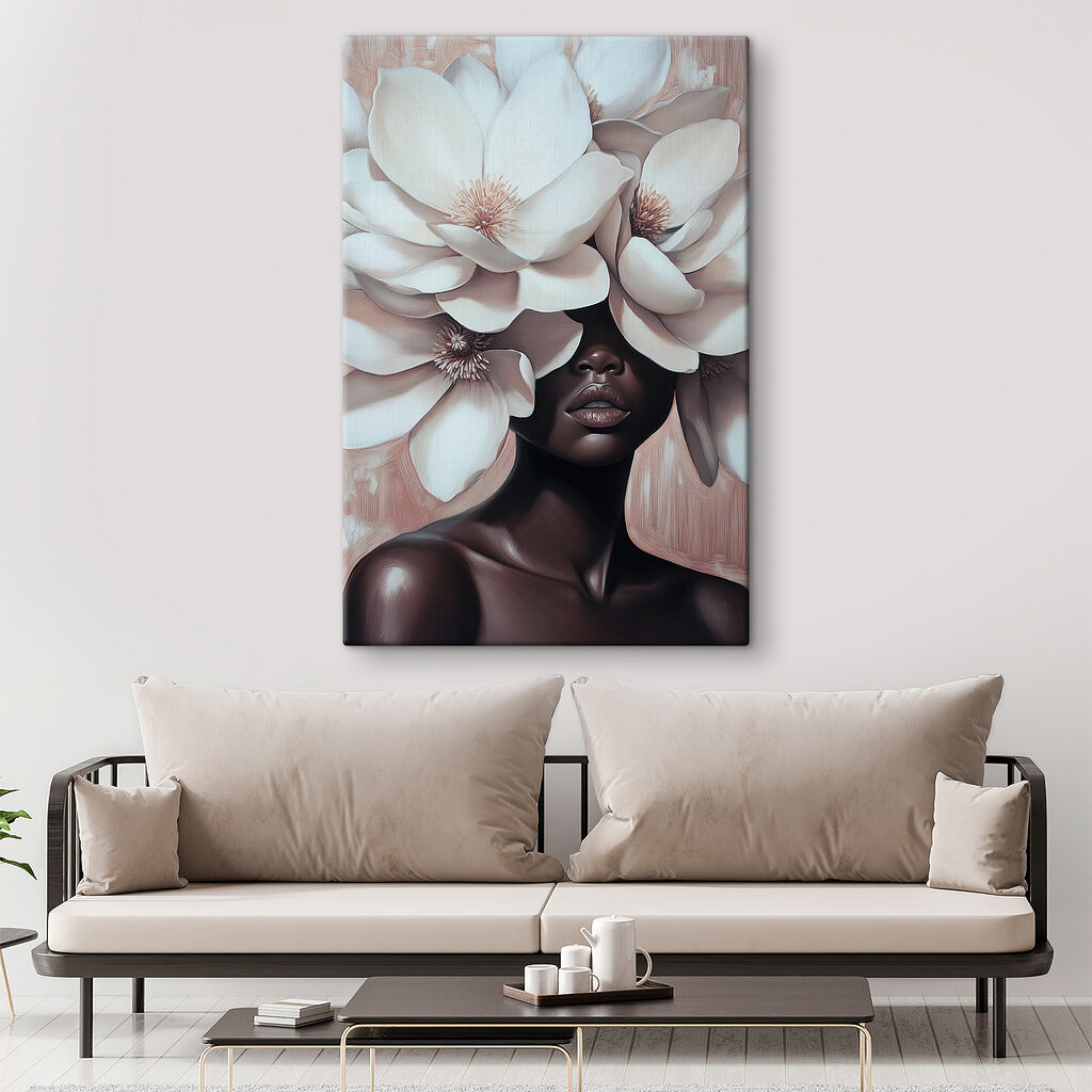 Woman with flowers in her hair Woman with flowers in her hair