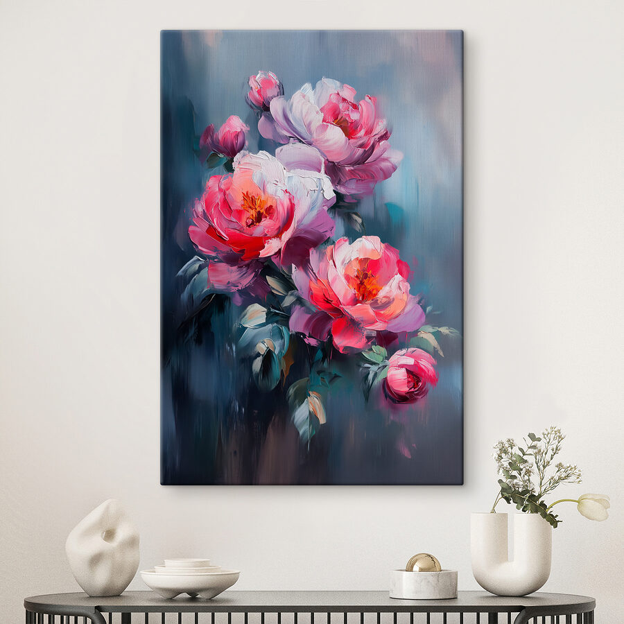 Malerei von rosa Blumen