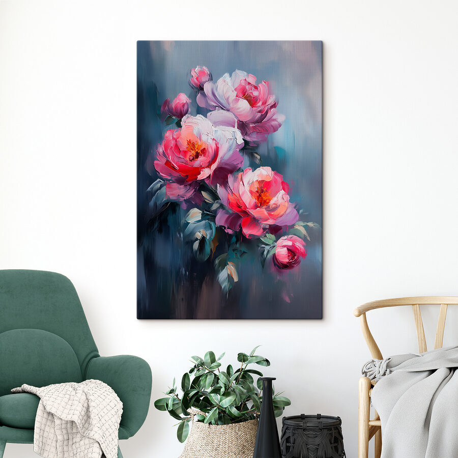 Malerei von rosa Blumen
