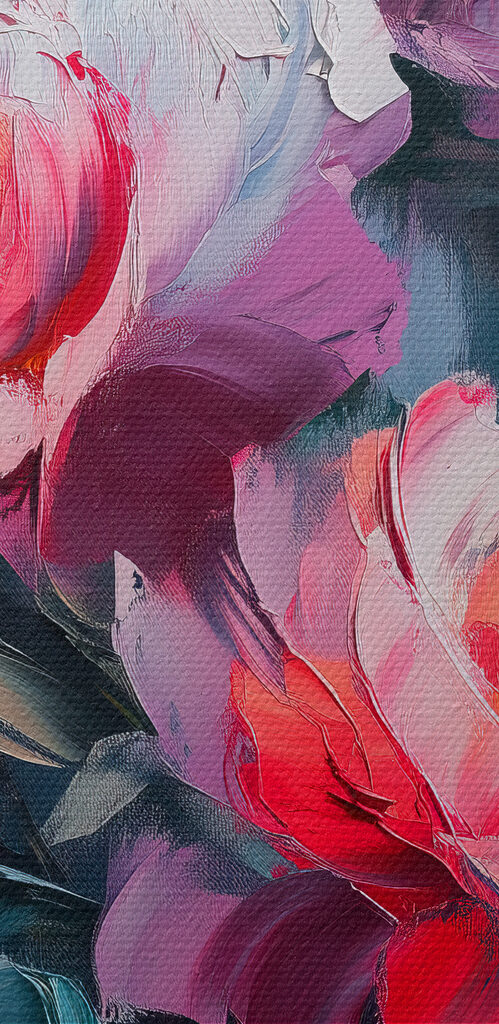 Painting of pink flowers