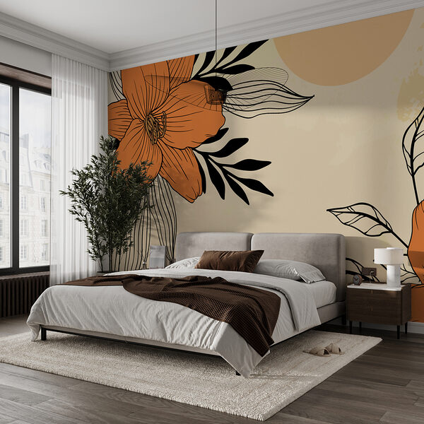 Zeichnung von Blumen und Blättern Zeichnung von Blumen und Blättern