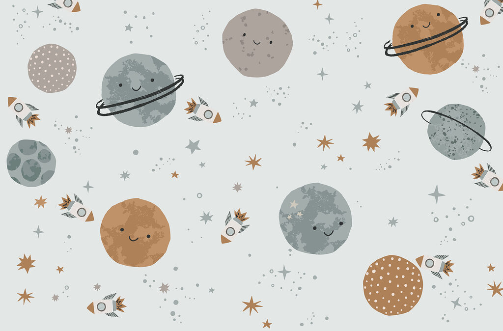 Pattern of planets and rockets