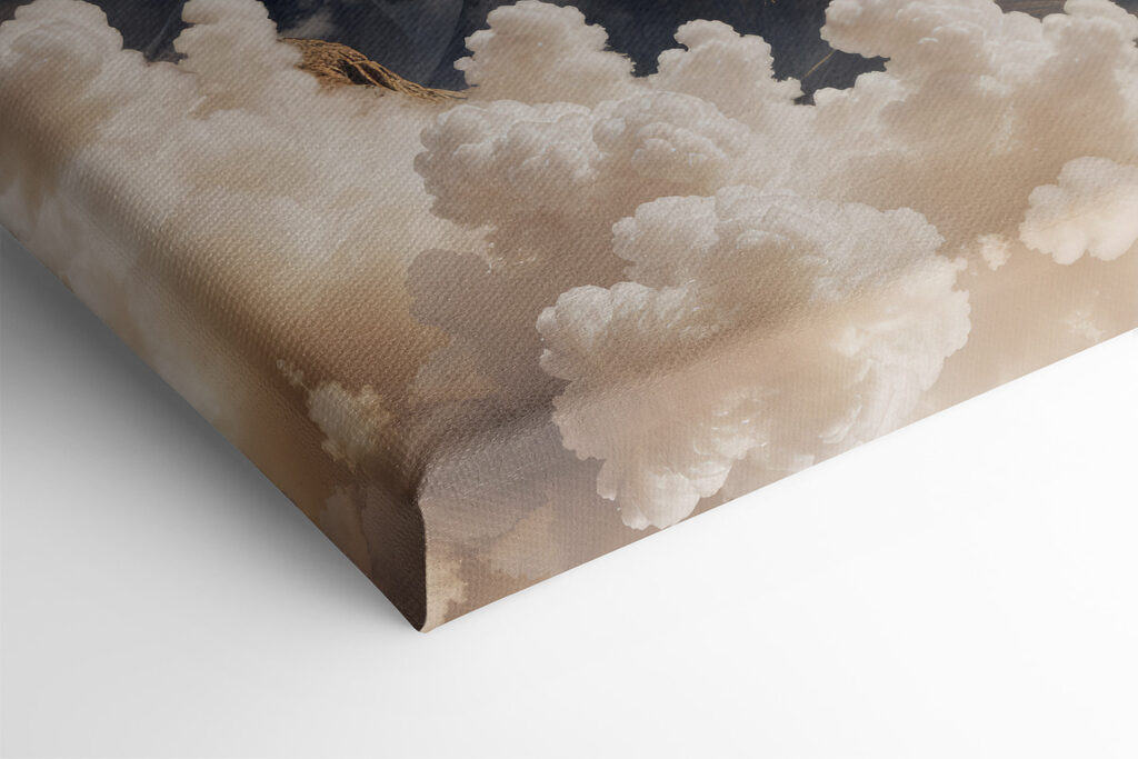 Moon over mountains and clouds