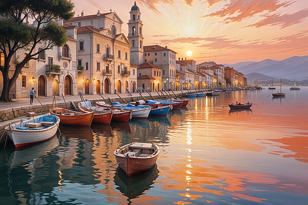 Boats on the water with buildings in the background Boats on the water with buildings in the background
