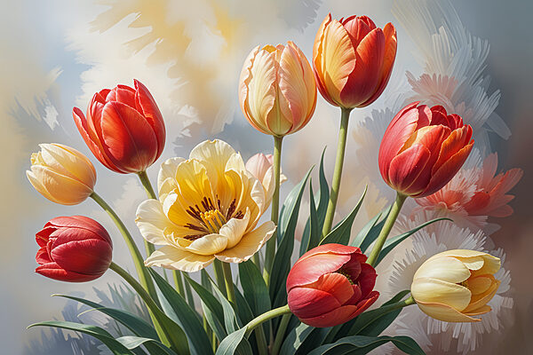 Gruppe von Tulpen in einer Vase Gruppe von Tulpen in einer Vase