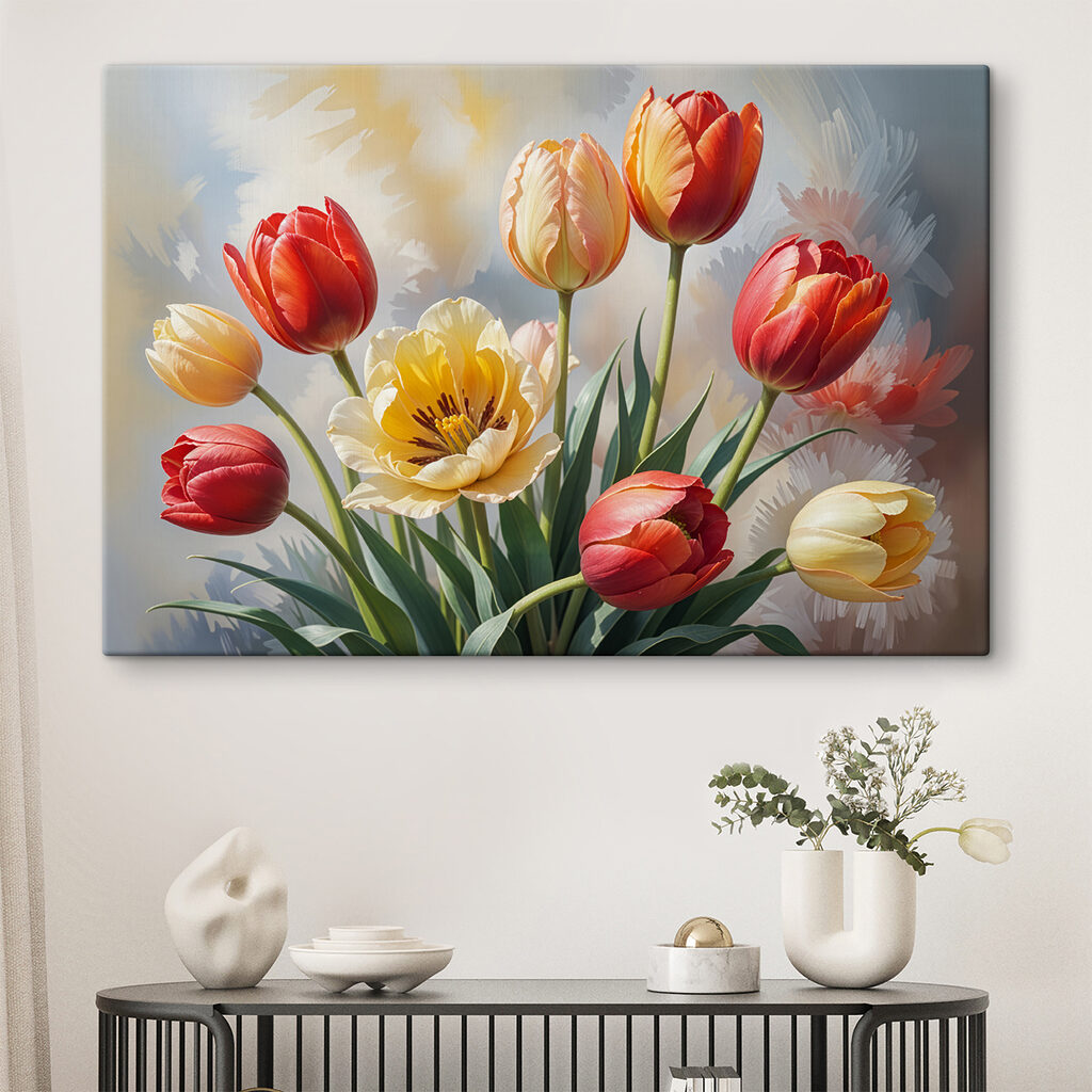 Group of tulips in a vase