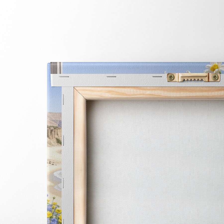 Vase mit gelben und weißen Blumen auf einer Fensterbank