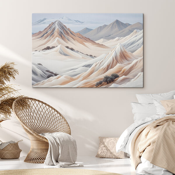 Wüstenlandschaft mit Bergen und Bäumen Wüstenlandschaft mit Bergen und Bäumen