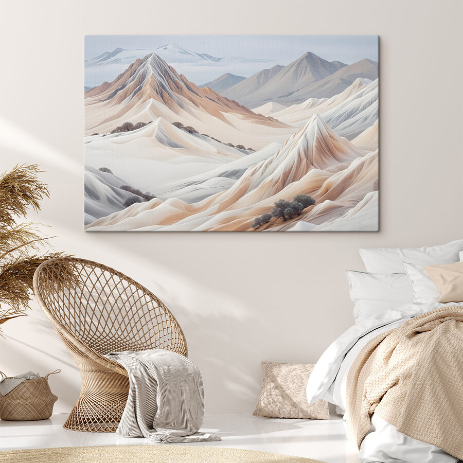 Wüstenlandschaft mit Bergen und Bäumen