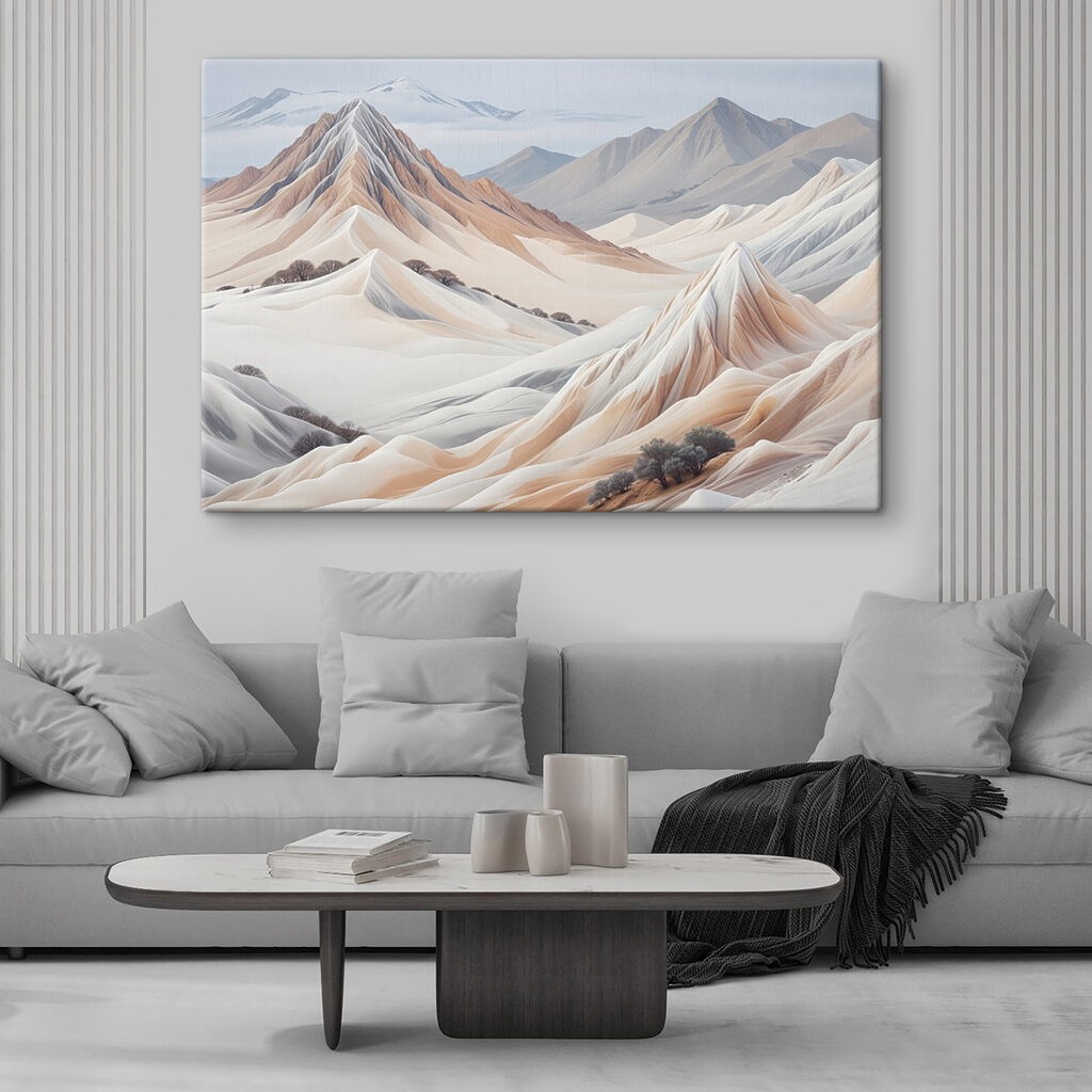 Desert landscape with mountains and trees Desert landscape with mountains and trees