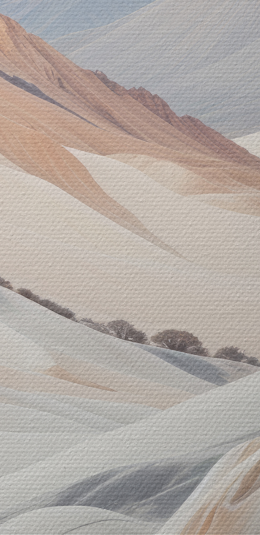 Wüstenlandschaft mit Bergen und Bäumen