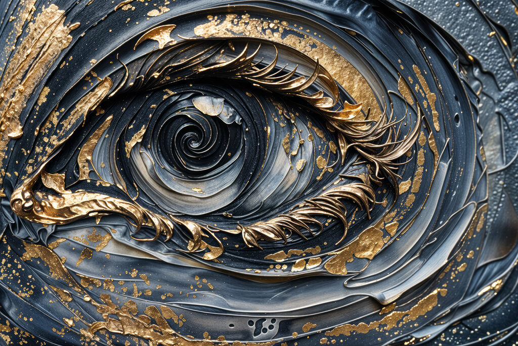 Swirling colors of an expressive eye