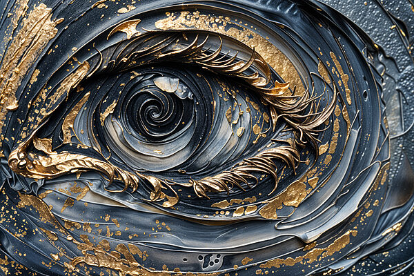 Swirling colors of an expressive eye