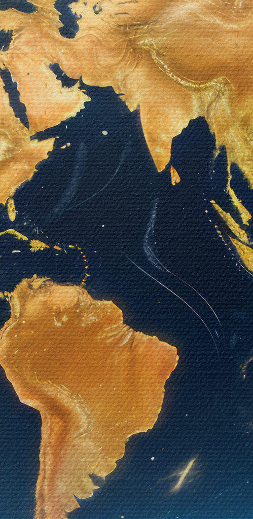 Globe with lights on it