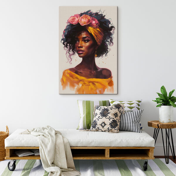 Frau mit Blumen im Haar Frau mit Blumen im Haar