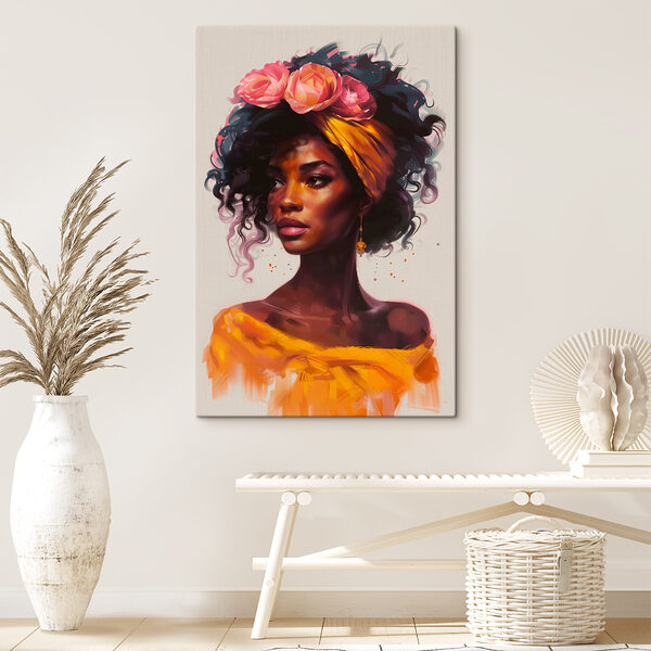 Frau mit Blumen im Haar Frau mit Blumen im Haar