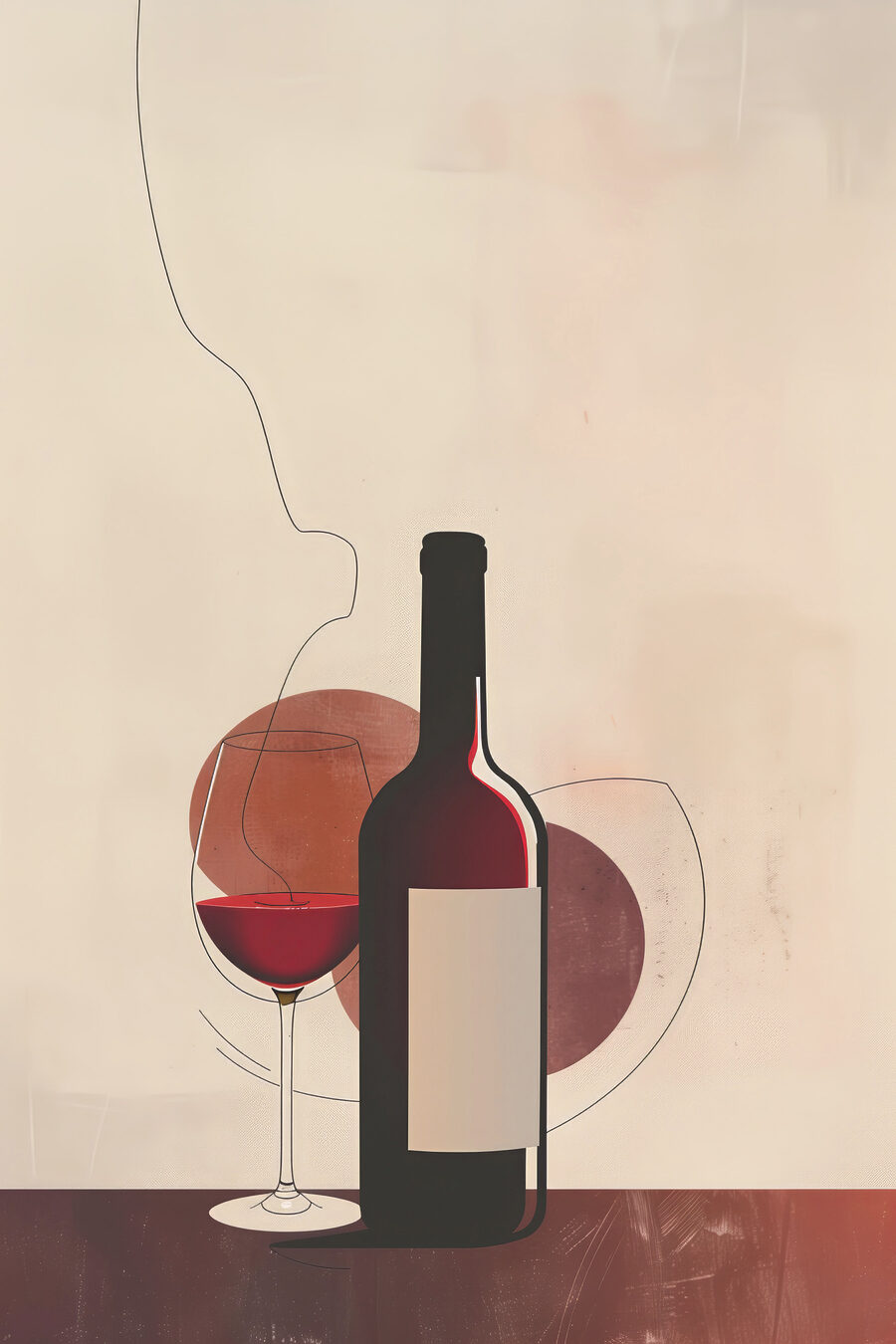 Flasche und Glas Wein Flasche und Glas Wein