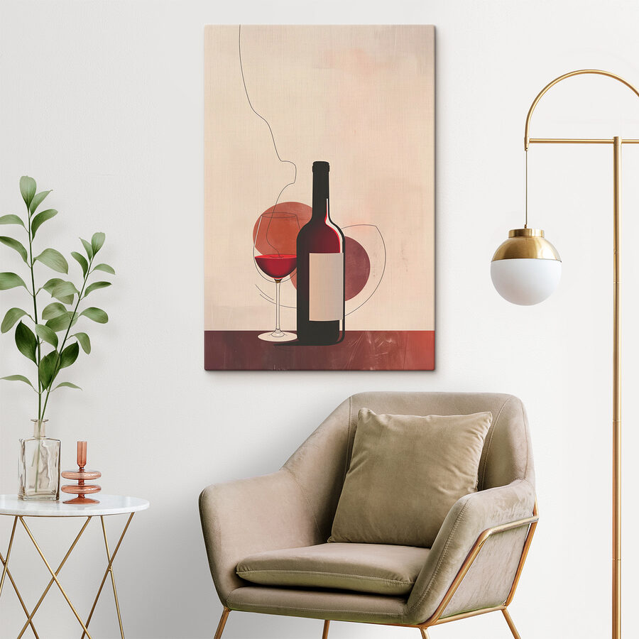 Flasche und Glas Wein Flasche und Glas Wein