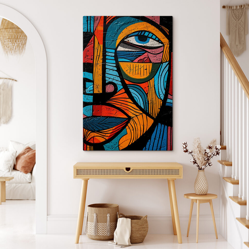 Colorful painting of a face Colorful painting of a face