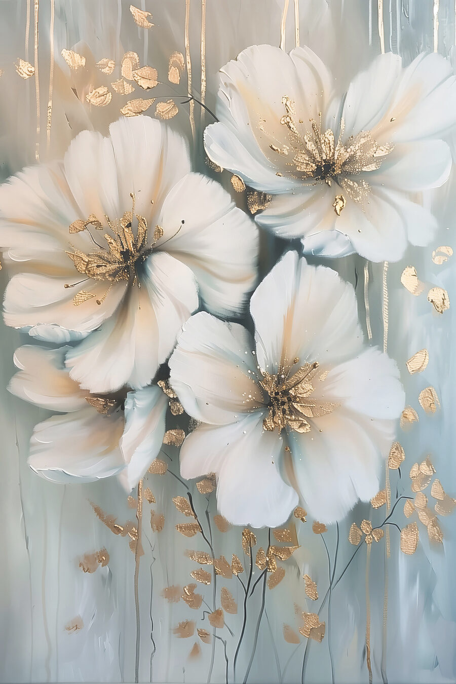 Malerei von weißen Blumen