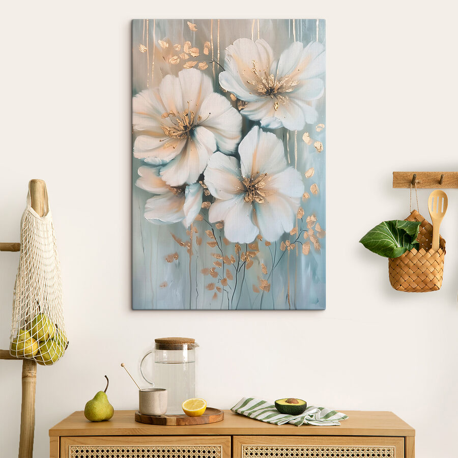 Malerei von weißen Blumen