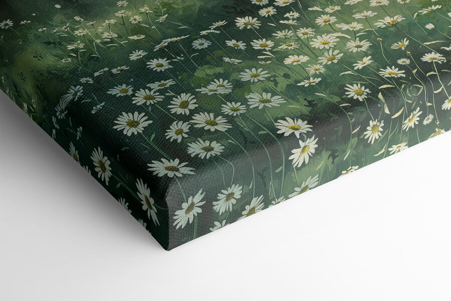Wald mit Bäumen und Blumen