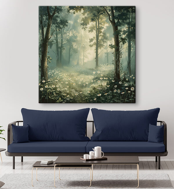 Wald mit Blumen und Bäumen Wald mit Blumen und Bäumen