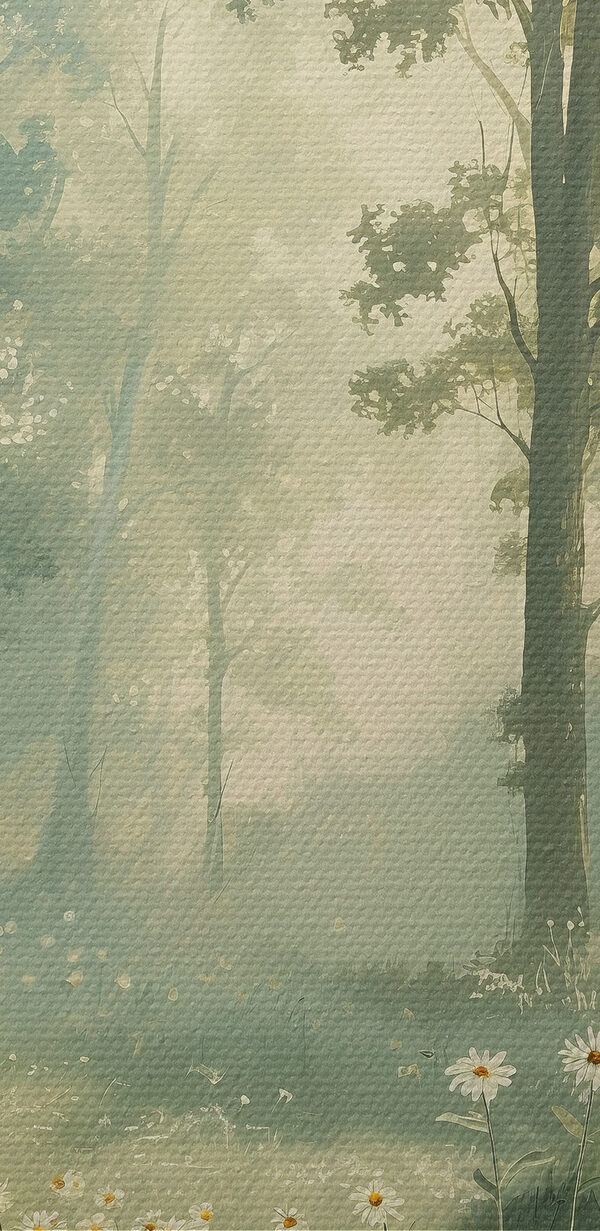 Wald mit Blumen und Bäumen Wald mit Blumen und Bäumen