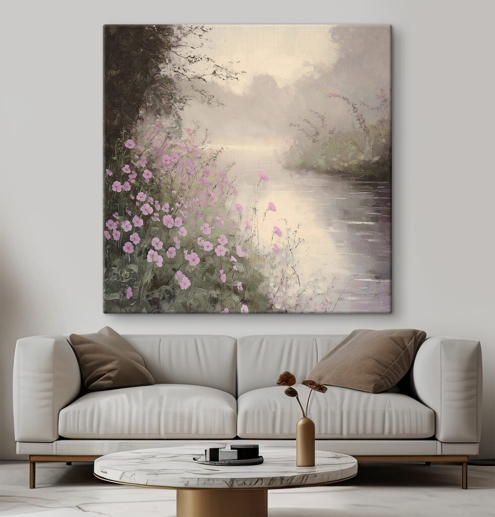 River with purple flowers River with purple flowers